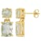 7 4/5 CT TGW Green Quartz Dangle Earrings in Yellow Gold Plated Sterling Silver