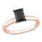 1 ct Black Diamond Solitaire Engagement Ring in 14K Rose Gold