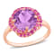 1 7/8 CTW Amethyst and Created Pink Sapphire Rosebud Ring in Rose Plated
Sterling Silver