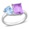 3 5/8 CT TGW Pink Amethyst and Sky Blue Topaz 2-Stone Ring in Sterling Silver