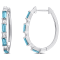 2 5/8 CT TGW Baguette London Blue Topaz & White Topaz Hoop Earring
in Sterling Silver