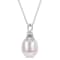 8.5-9MM Freshwater Cultured Pearl and Diamond Accent Pendant with Chain
in Sterling Silver