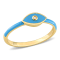 0.01 CT TGW Created White Sapphire Evil Eye Blue Enamel Ring in Yellow
Plated Sterling Silver