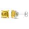 4 4/5 CT TGW Square Citrine Stud Earrings in Sterling Silver