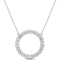 1 3/4 CT TGW Created Moissanite Open Circle Necklace in Sterling Silver