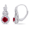 1 7/8 CT TGW Created Ruby and White Sapphire Twist Leverback Earrings in
Sterling Silver