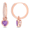 4/5 CT TGW Amethyst and 1/8 CT TDW Diamond Heart Huggie Earrings in 10K
Rose Gold