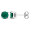 1 3/4 CT TGW Created Emerald Stud Earrings in Sterling Silver