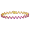 12 CT TGW Created Pink Sapphire Bracelet in Yellow Plated Sterling Silver