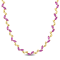 20 CT TGW Created Pink Sapphire Alternate Leaf Necklace in Yellow Plated
Sterling Silver