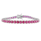 14 1/2 CT TGW Created Ruby Tennis Bracelet with Sterling Silver