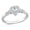 1/2 CT TGW Aquamarine and White Topaz with Diamond Accent Halo Ring in
Sterling Silver
