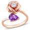 1 CT TGW Africran-Amethyst and Topaz 2-Stone Rose Ring in Rose Plated
Sterling Silver