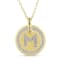 Diamond Initial "M" Pendant with Chain in 18K Yellow Gold Over
Sterling Silver