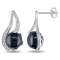 9-9.5 MM Black Freshwater Cultured Pearl Earrings with Diamond Accent in
Sterling Silver