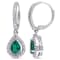 1 7/8 CT TGW Created Emerald and White Sapphire Teardrop Earrings in
Sterling Silver