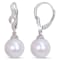 11-12 MM Freshwater Cultured Pearl and Diamond Twist Drop Earrings in
Sterling Silver