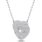 1 2/5 CT TGW Created White Sapphire Interlocking Hearts Pendant with
Chain in Sterling Silver