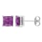 2 CT TGW Square Simulated Alexandrite Stud Earrings in Sterling Silver