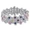 3 7/8 CT TW Diamond and 13 3/4 CTW Multi-Colored Sapphire and Rhodolite
Bracelet in 14K White Gold