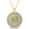 Diamond Initial "N" Pendant with Chain in 18K Yellow Gold Over
Sterling Silver