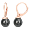 8-8.5 MM Black Tahitian Cultured Pearl and Diamond Accent Earrings in
Sterling Silver