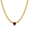 2 7/8 CT TGW Created Ruby Curb Link Necklace in Yellow Plated Sterling Silver