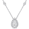 1 1/2 CT DEW Created Moissanite Teardrop Halo Necklace in Sterling Silver