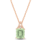 5 5/8 CT TGW Green Quartz and White Topaz Pendant with Chain in Rose
Plated Sterling Silver