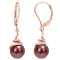 8-8.5MM Brown Freshwater Cultured Pearl Spiral Drop Earrings in 14K Rose Gold