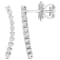 1/2 CT TW Diamond Curved Line Earrings in 14K White Gold