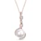 10-10.5MM Freshwater Cultured Pearl and 1/6 CT TW Diamond Pendant in
Rose Plated Sterling Silver
