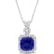 6 2/5 CT TGW Simulated Tanzanite and Created White Sapphire Pendant with
Chain in Sterling Silver