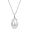 8.5-9MM Freshwater Cultured Pearl Drop Pendant with Chain in Sterling Silver