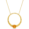 3.25 CTW Citrine and Madeira Citrine Graduated Open 18k Gold Plated
Silver Pendant with Chain