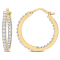 1/2 CT TDW Diamond Inside Outside Hoop Earrings in 10k Yellow Gold