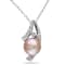 9-9.5MM Pink Freshwater Cultured Pearl and Diamond Pendant with Chain in
Sterling Silver