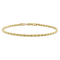 2.2mm Rope Chain Bracelet in 18k Yellow Gold Plated Sterling Silver, 7.5 in