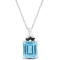 7 3/4 CT TGW Sky Blue Topaz and Black Sapphire Pendant with Chain in
Sterling Silver