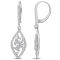 4/5 CT DEW Created Moissanite Leverback Dangle Earrings in Sterling Silver