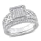 1/3 CT TW Diamond Square Halo Infinity Bridal Set in Sterling Silver