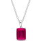 3 3/4 CT TGW Created Ruby Solitaire Pendant with Chain in Sterling Silver