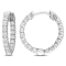 1/2 CT TW Diamond Hoop Earrings in 14K White Gold