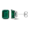 4 5/8 CT TGW Octagon Created Emerald Stud Earrings in Sterling Silver