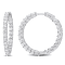 6 7/8 CT TGW Created White Sapphire Inside-Outside Hoop Earrings in
Sterling Silver