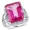 14 1/2 CT TGW Pink Topaz and 1/2 CT TW Diamond Ring in 14K White Gold