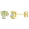 1 1/2 CT TGW Prasiolite and Diamond Accent Heart Stud Earrings in Yellow
Plated Sterling Silver