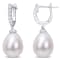 8.5-9MM Freshwater Cultured Pearl and 1/5 CT TGW Cubic Zirconia Drop
Earrings in Sterling Silver