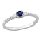 1/3 CT TGW Created Blue and White Sapphire with Diamond Accent Ring in
Sterling Silver