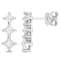 1 CT TW Diamond 3-Stone Drop Earrings in 14K White Gold